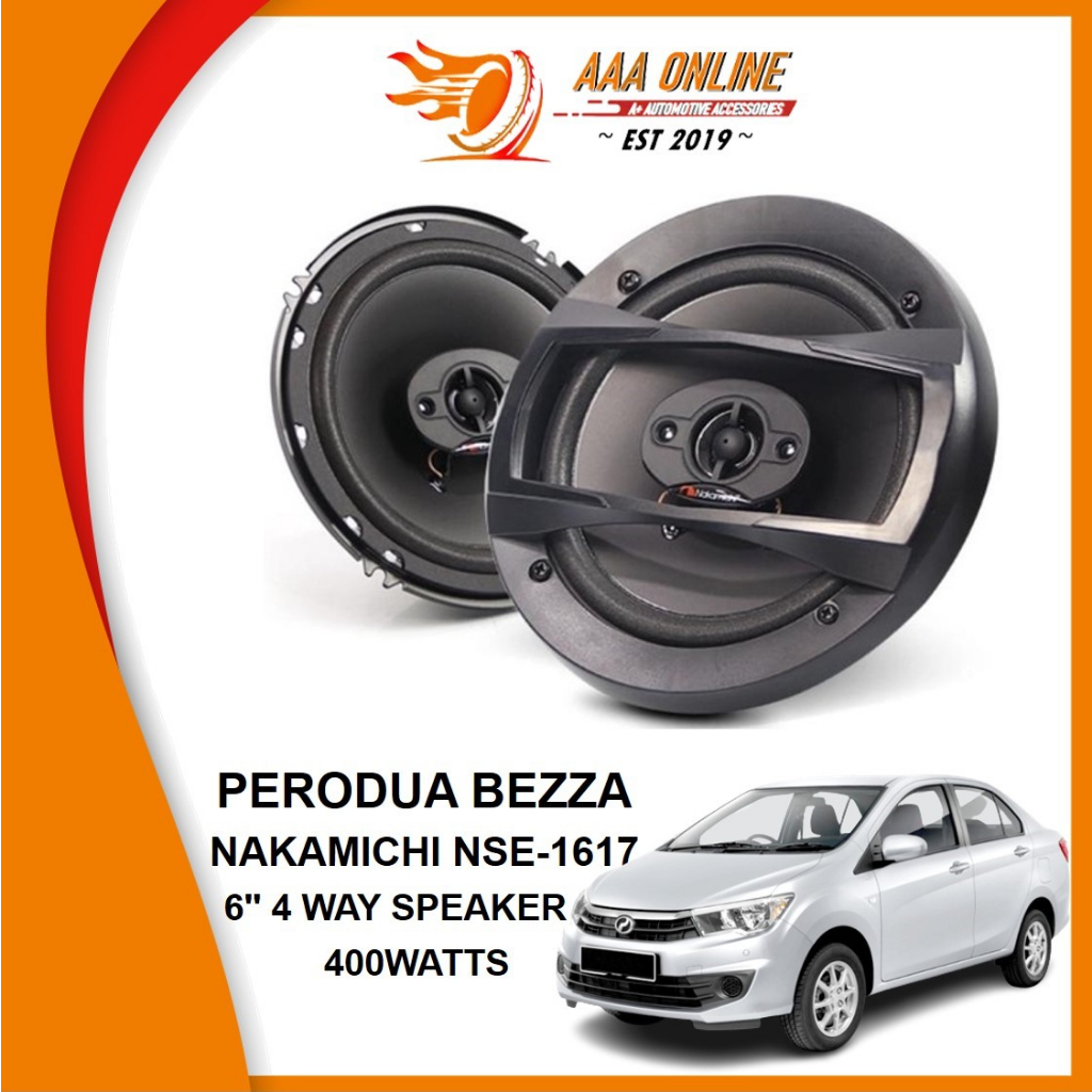 Perodua Bezza Speaker Front/Rear Nakamichi Nse-1617 400W 6 inch