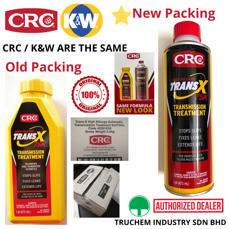 K&W CRC TRANSX 75K HIGH MILEAGE TRANSMISSION TREATMENT YELLOW Code