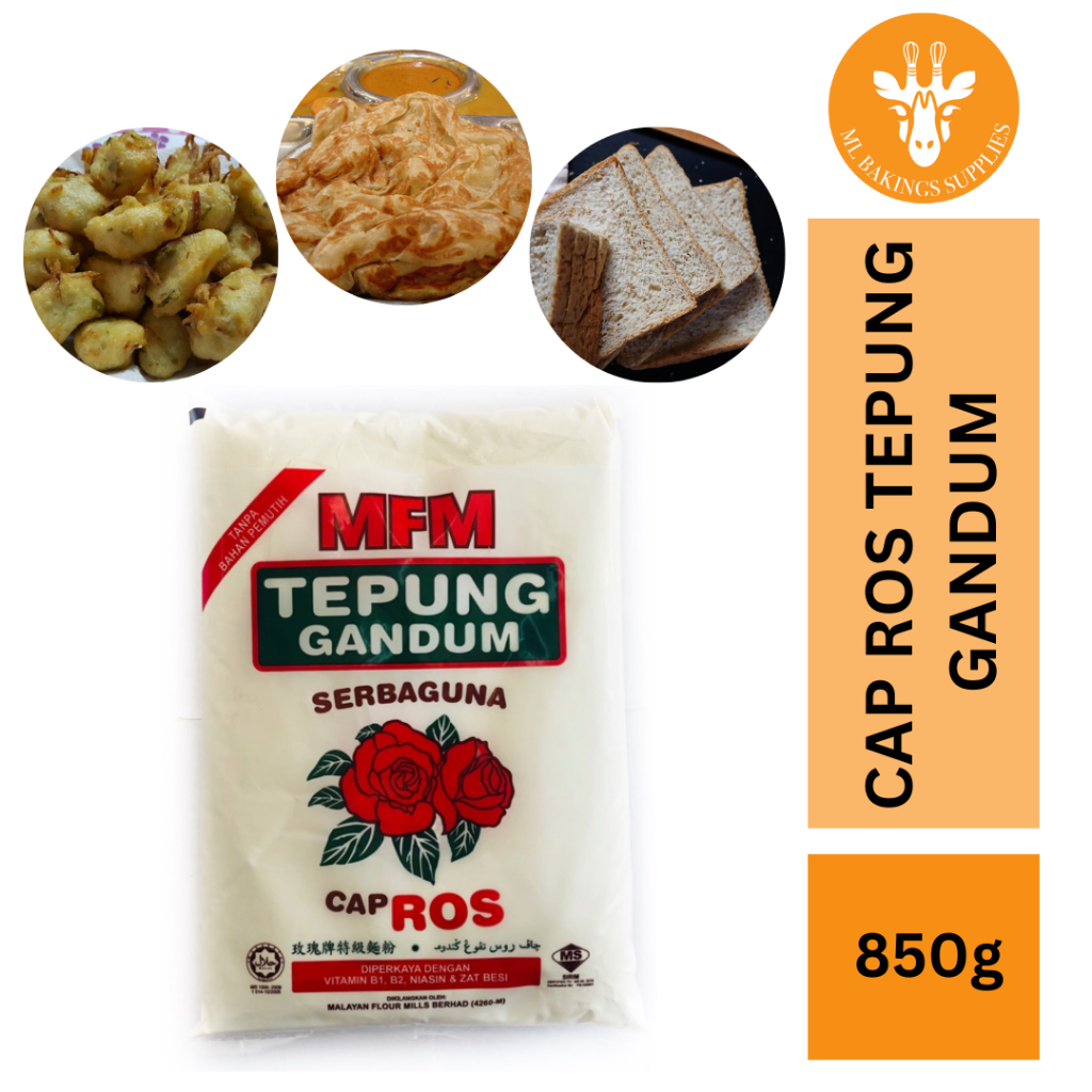 [ready Stock] Cap Ros Tepung Gandum 850g Tepung Serbaguna Multi