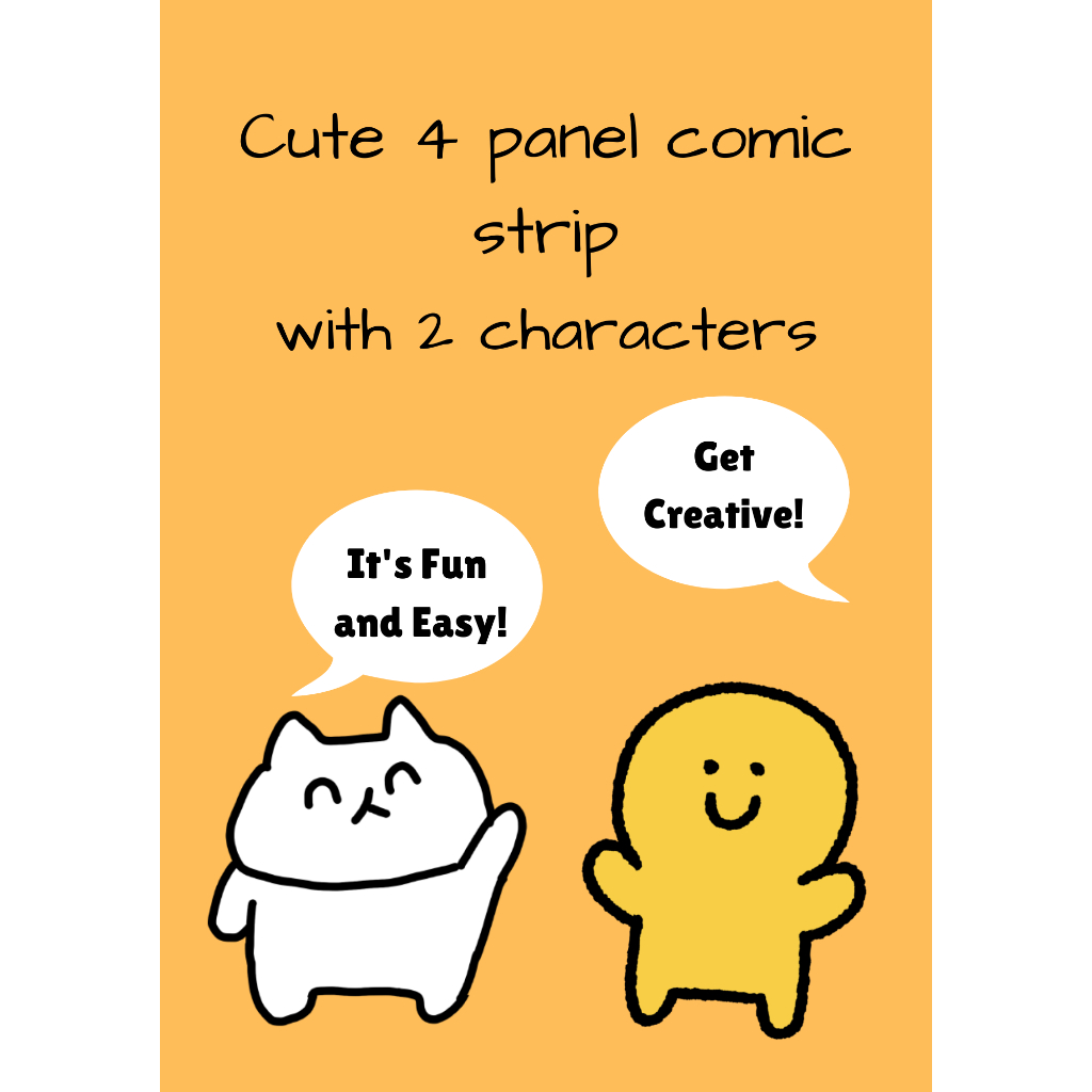 4 Panel Cute Fun Easy Comic Strip With 2 Characters Editable Canva ...