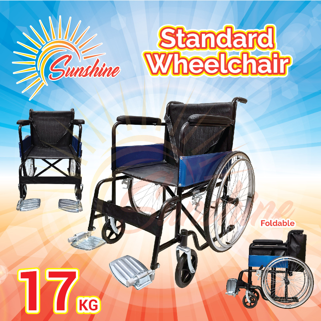 Hospital Standard Wheelchair With 46cm / 18 Inches Seat Width | Shopee ...