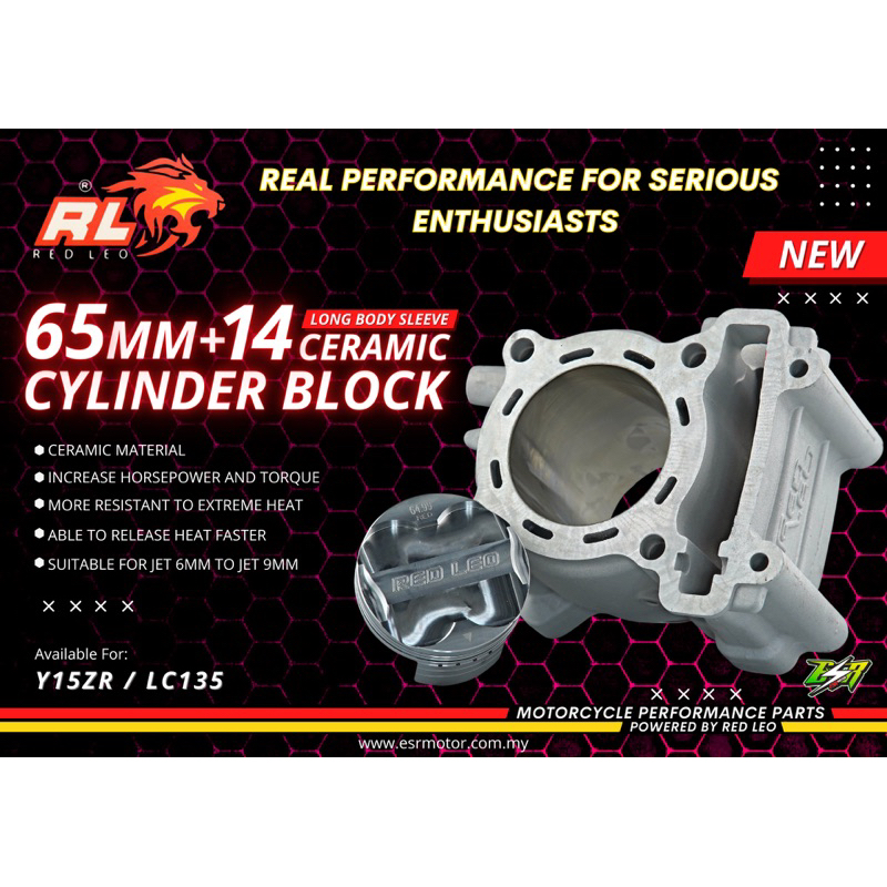 57MM, 62MM 63MM,65MM REDLEO RACING BLOCK FOR Y15ZR Y16ZR LC135 & RS150 ...