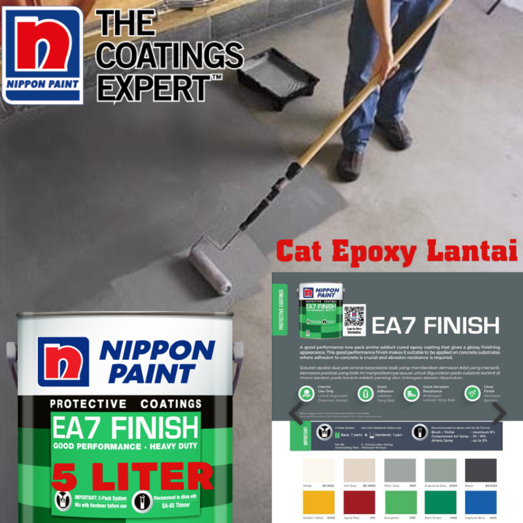 SINAR Nippon 5 LITER EA7 epoxy floor paint / cat lantai rumah epoxy