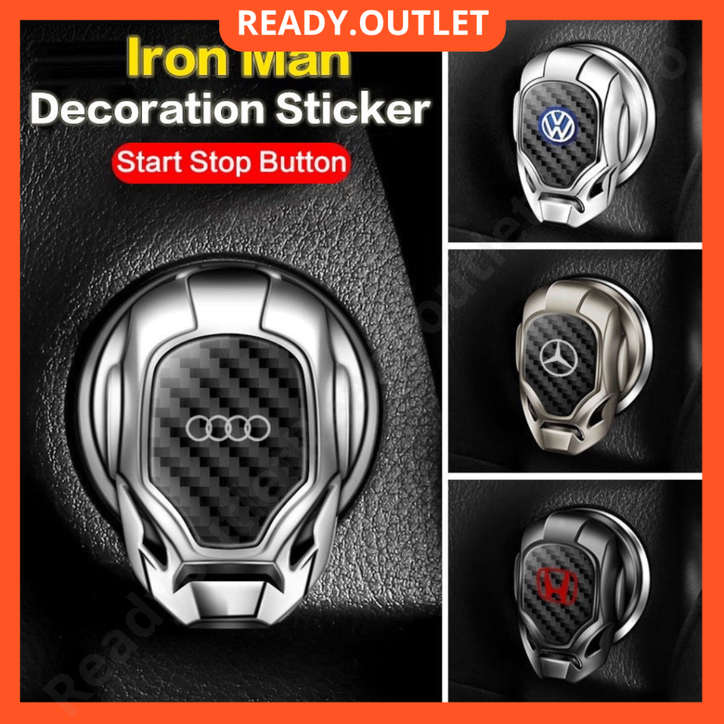 24HRS SHIP Ironman Push Start Button Cover Car Engine Case Superhero ...