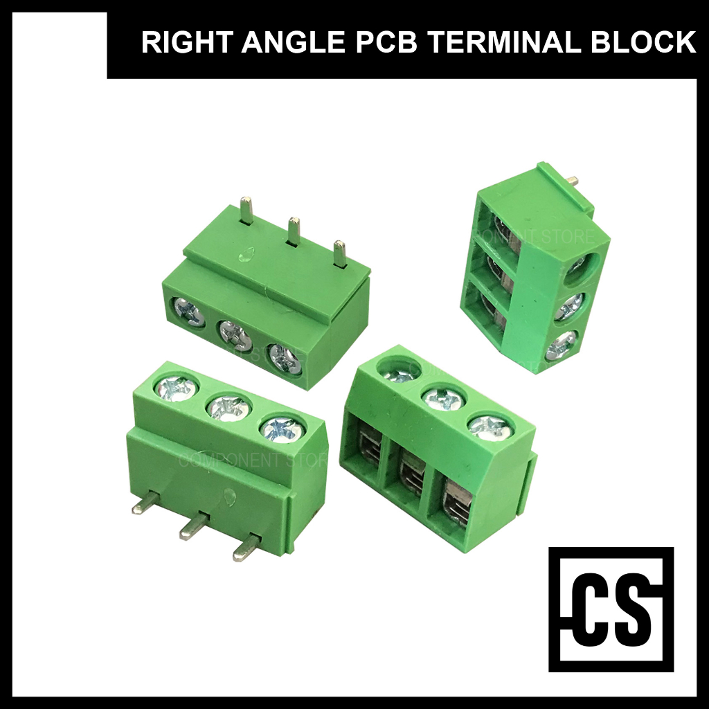 5PCS/LOT 3 Pin Right Angle PCB Terminal Block Connector Copper ...