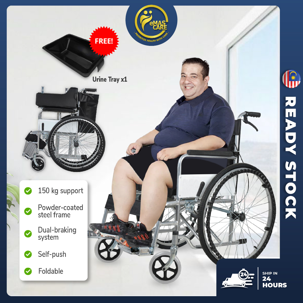 Hospital Grade Wheel Chair Big Wheel Oxford Seat Wheelchair Come With