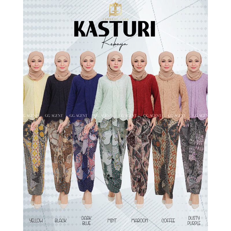 Kasturi Kebaya Pendek (kebaya pendek.kdbaya cotton) with pario skirt ...