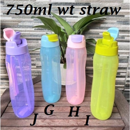 *2pcs/4pcs*Tupperware Slim Eco Bottle /H2Go 750ml with straw & strap ...