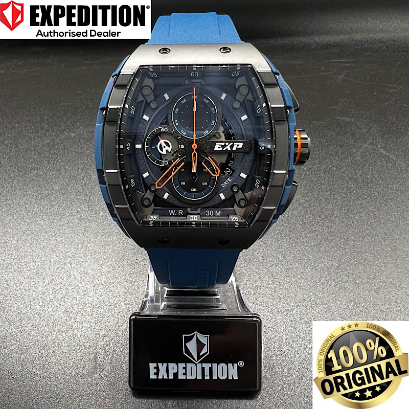 (Official Warranty) Expedition Chronograph Blue Rubber Band Men Watch E6782MCRIPBU Shopee Malaysia