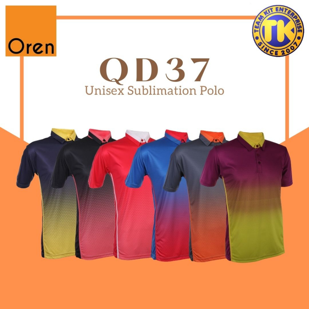 OREN SPORT Adult Unisex Sublimation Polo T-shirt QD37 | Shopee Malaysia