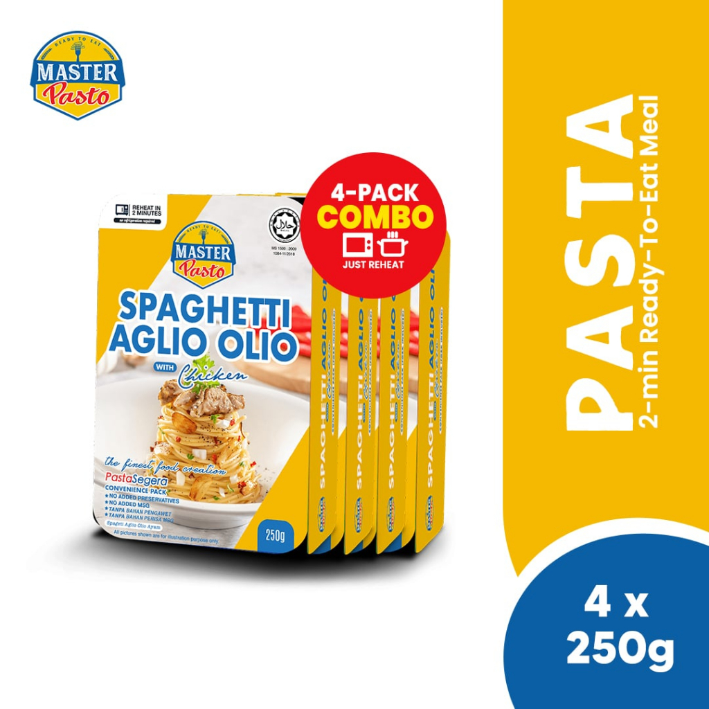 2Minute Spaghetti Aglio Olio with Chicken (250g x 4 Packs) Shopee