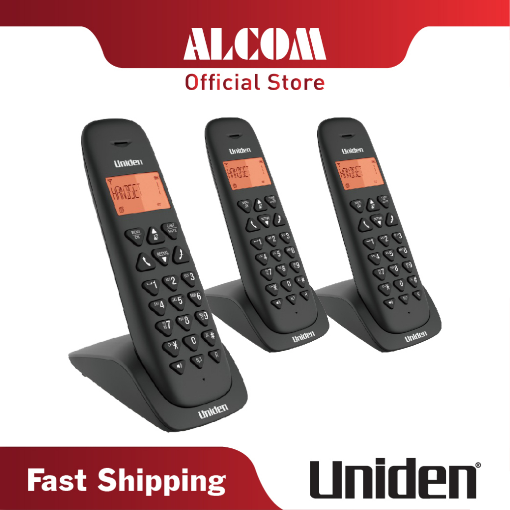 UNIDEN AT31023 Triple Cordless Phone Tri DECT Landline Telephone Home