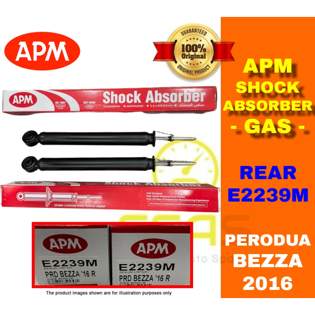 PERODUA BEZZA D88 2016- REAR RH LH GAS SHOCK ABSORBER 100% ORIGINAL ...