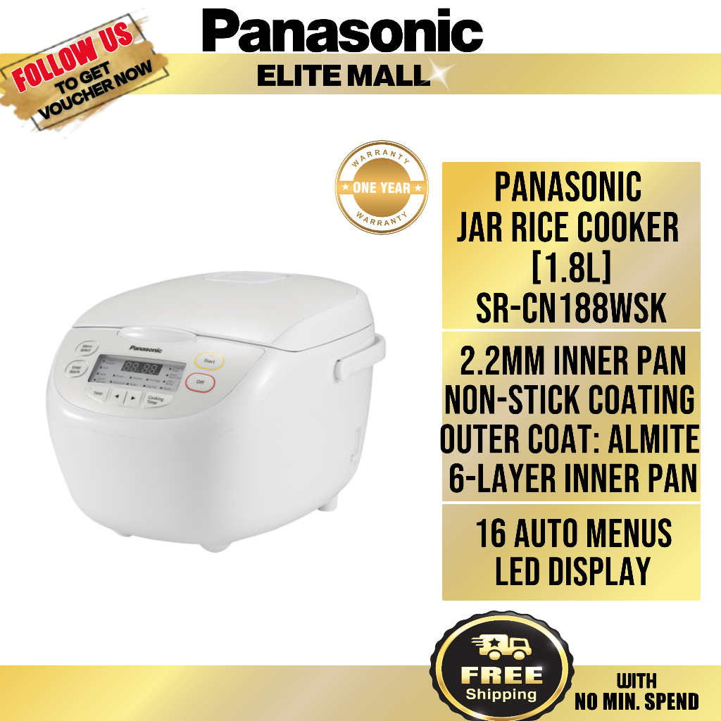 PANASONIC SRCN188 JAR RICE COOKER (1.8L)SRCN188WSK Shopee Malaysia