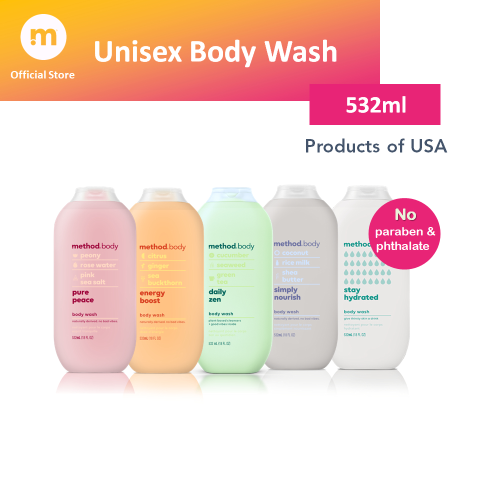 Method Unisex Body Wash 532ml . Plant Based, No Parabens Shopee Malaysia
