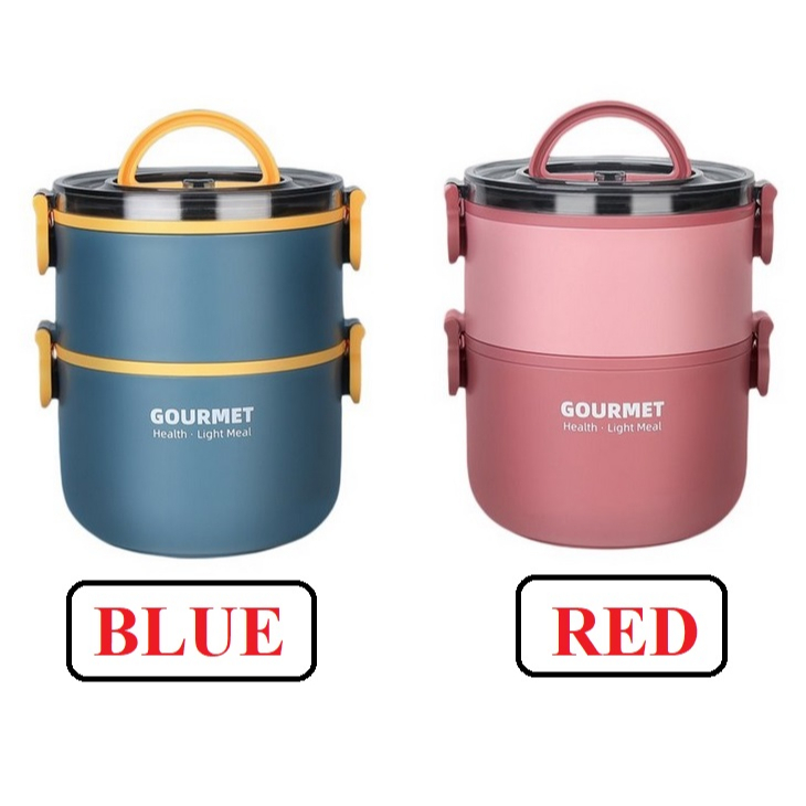 Gourment 2 TIER THERMOS LUNCH BOX 304 SUS STAINLES STEEL CONTAINER
