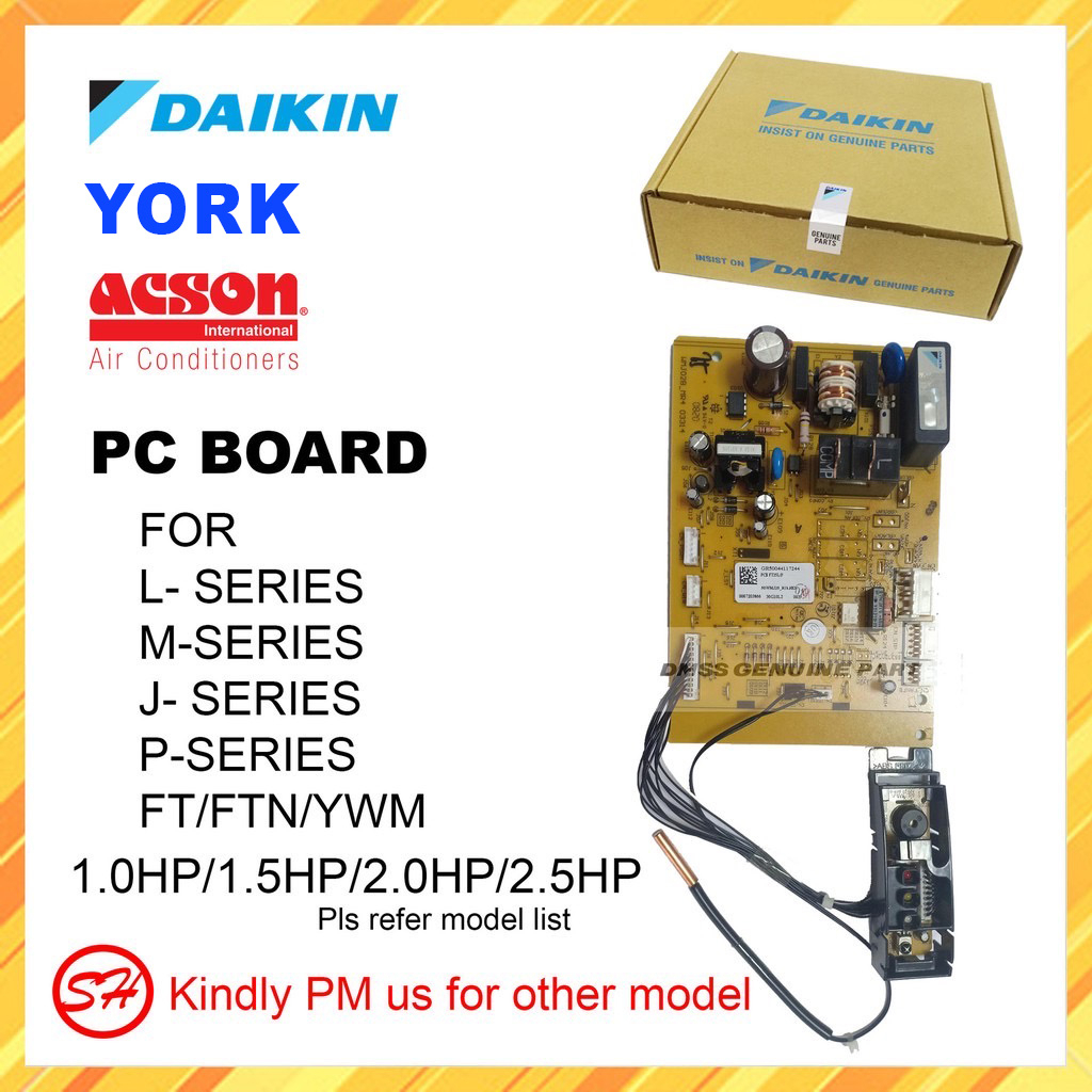 ORIGINAL DAIKIN YORK INDOOR PC BOARD PCB YWM FT FTN 10/15/20/25 L/M/J/P