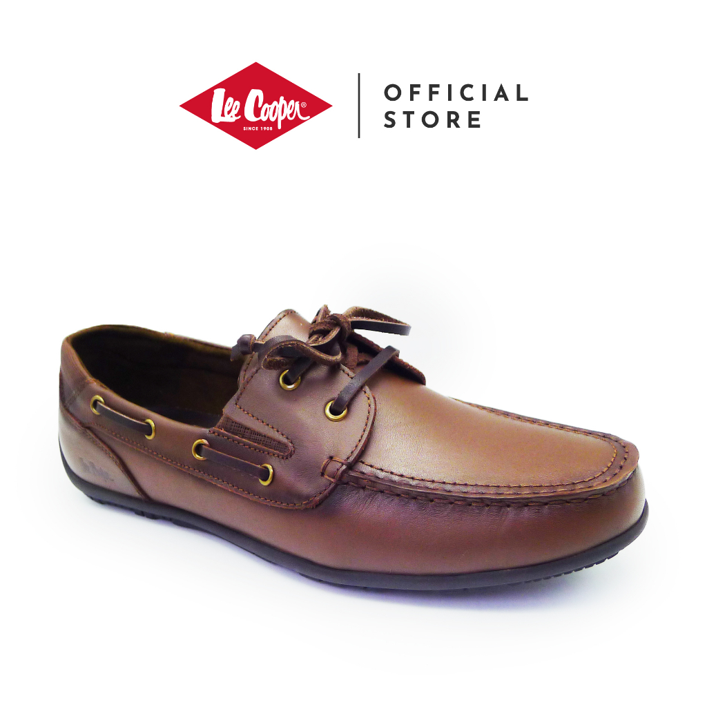 Lee cooper men's leather boat shoes online