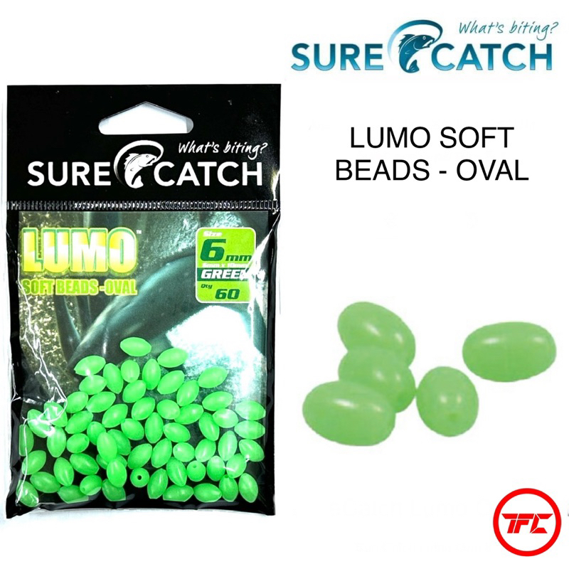 Surecatch Soft Oval Lumo Beads - Green Luminous Fishing Beads