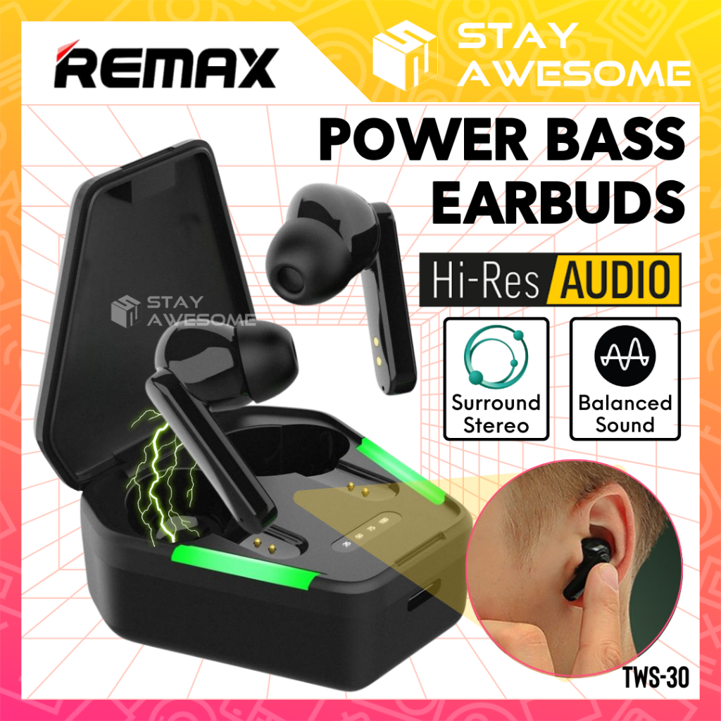 REMAX Gaming Low Latency Bluetooth Earbuds Super Bass TWS True Wireless ...