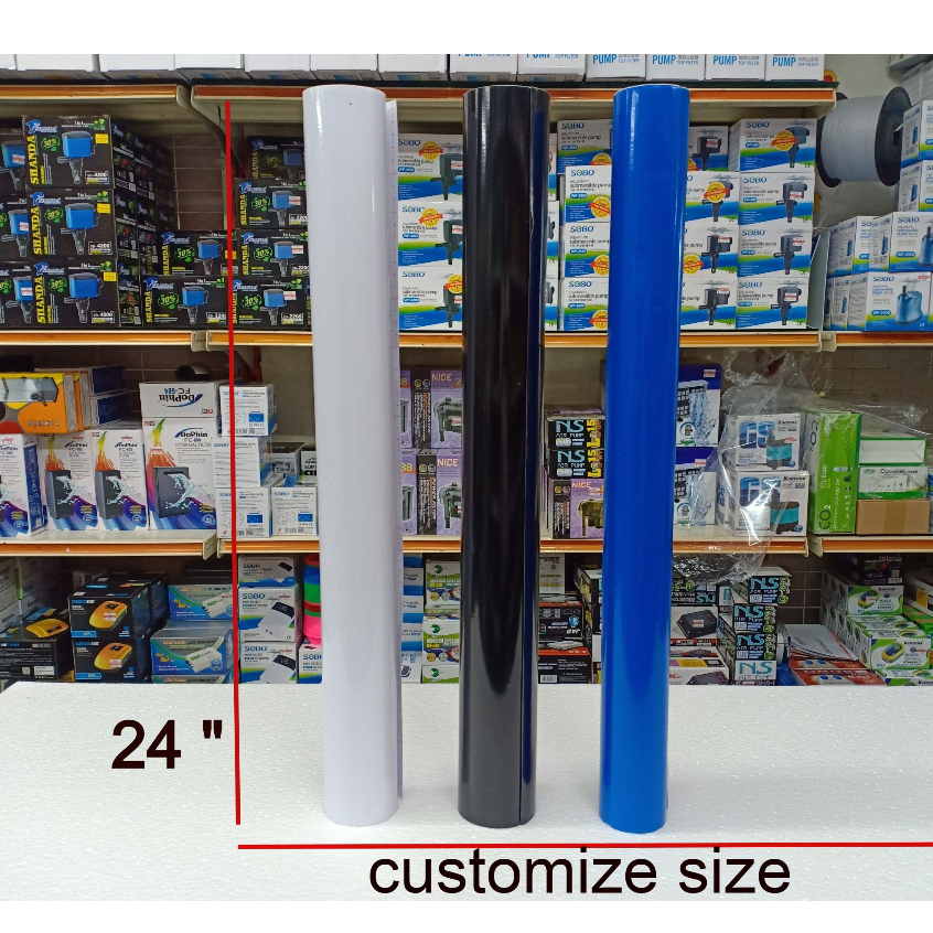 STICKER FOR AQUARIUM BACKGROUND FISH TANK BLUE &BLACK & WHITE ( 1 feet