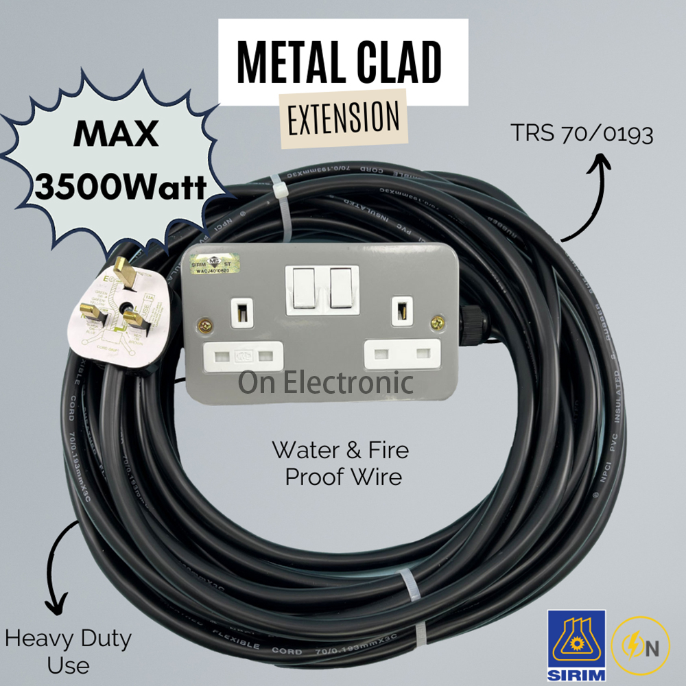 2 GANG Metal Clad HEAVY DUTY TRAILING SOCKET EXTENSION 70/0193 TRS ...