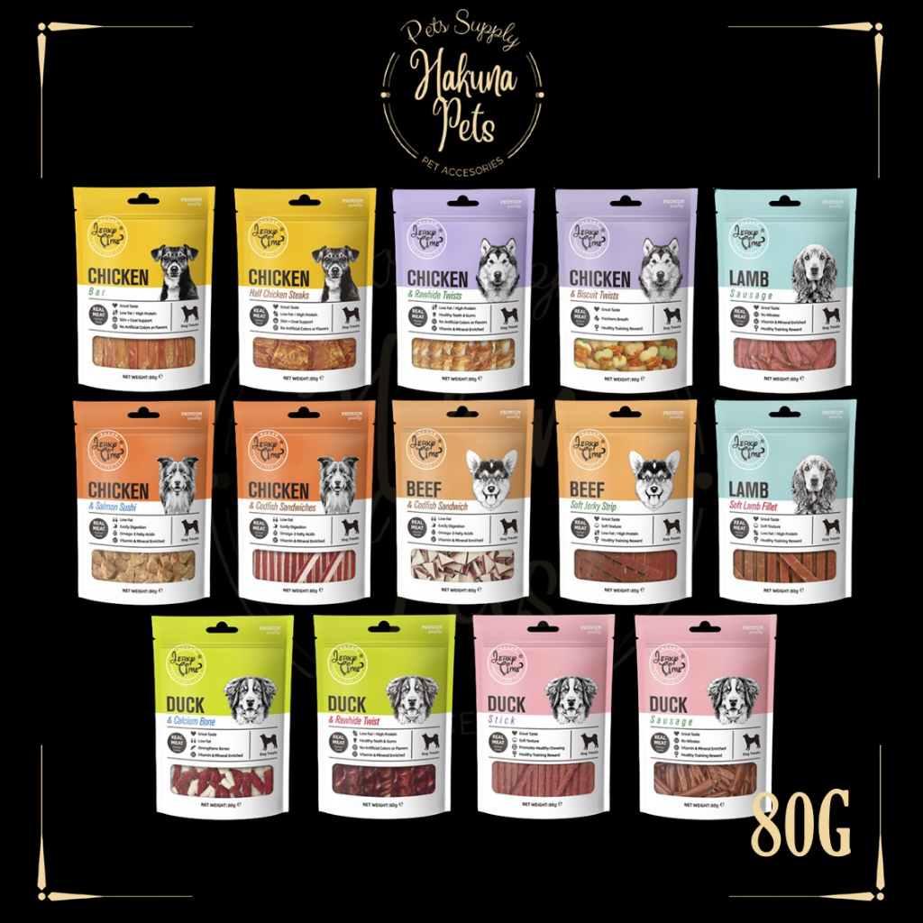 Jerky Time Dog Treat / Dog Snack 80G (Chicken , Beef , Lamb , Duck