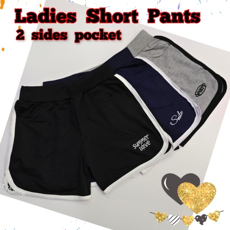 Women Sport Pants Ladies Short Pants Casual Waistband Seluar Sukan Pendek  Wanita Seluar Pendek 休闲短裤 运动短裤 Ready Stock 107772