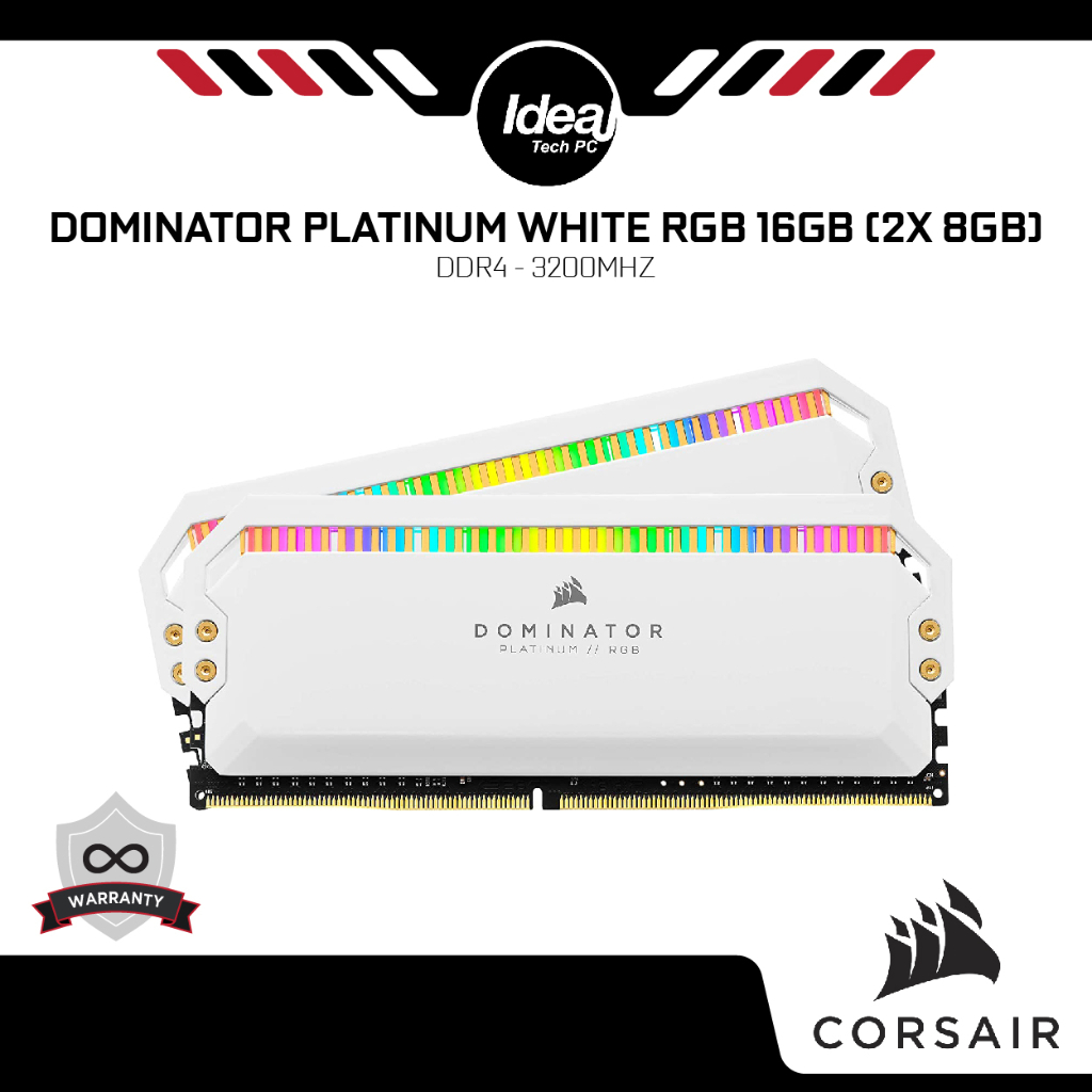 VENGEANCE® RGB PRO 16GB (2 x 8GB) DDR4 DRAM 3200MHz C16 Memory Kit — White