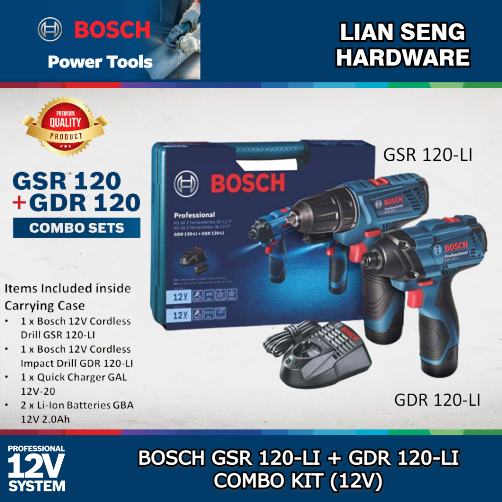BOSCH 12V COMBO KIT GSR 120 LI DRIVER GDR 120 LI IMPACT DRIVER Shopee Malaysia