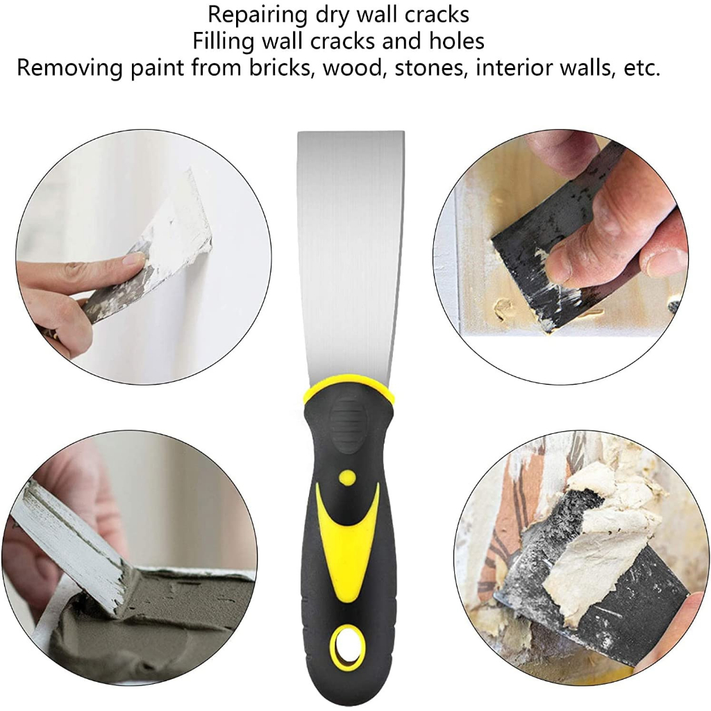 Putty Knife, Spackle Knife Stainless Steel Paint Scraper, Taping Knife Tool for Repairing