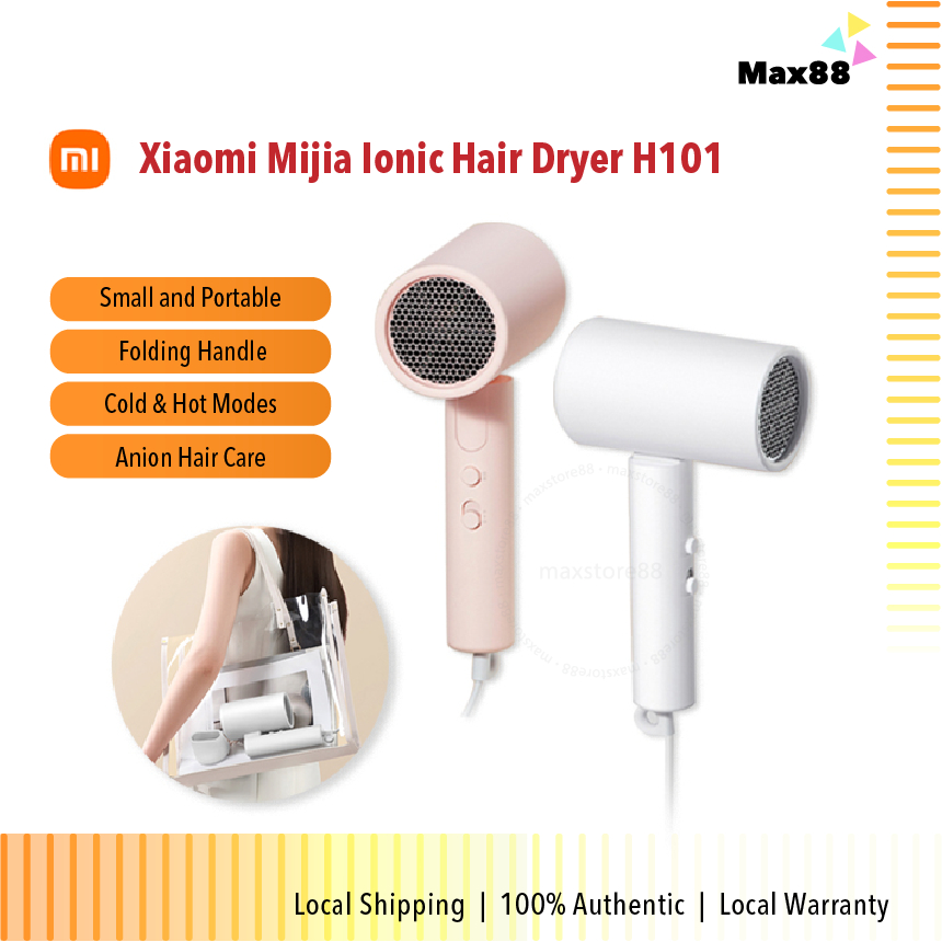 Xiaomi Mi Ionic Hair Dryer H101 (1600W) Foldable Design Mijia Negative ...