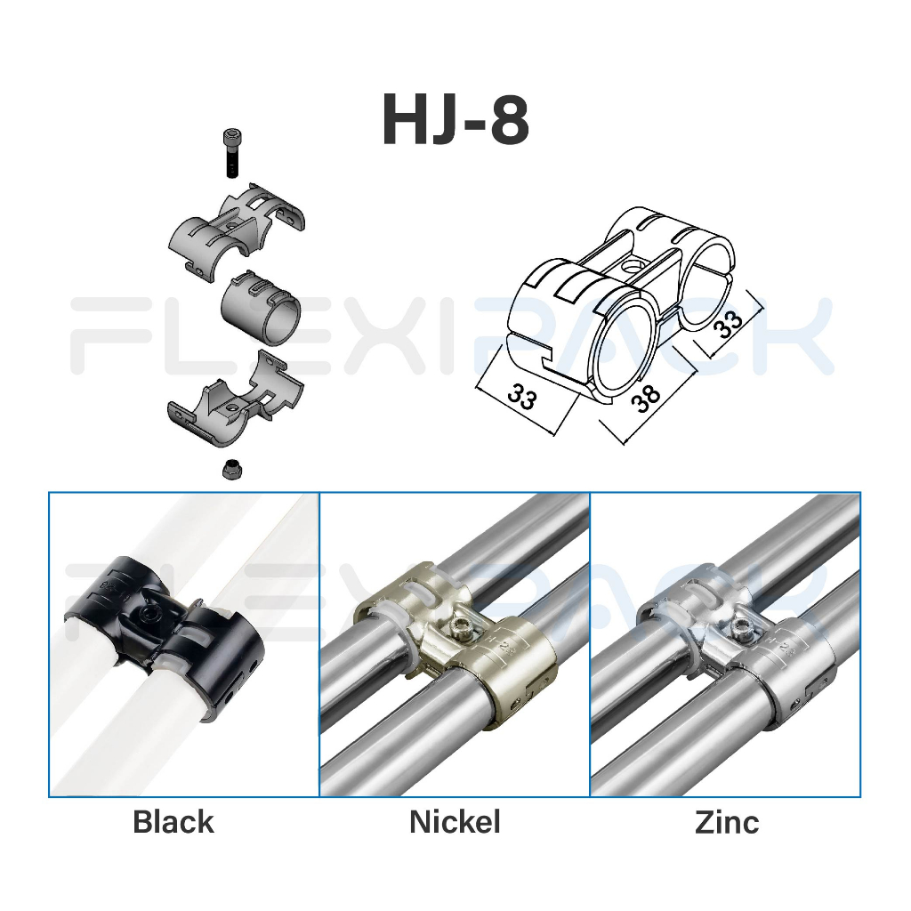 [28MM] Black Nickel Metal Pipe Connector DIY Storage Rack Zinc ...