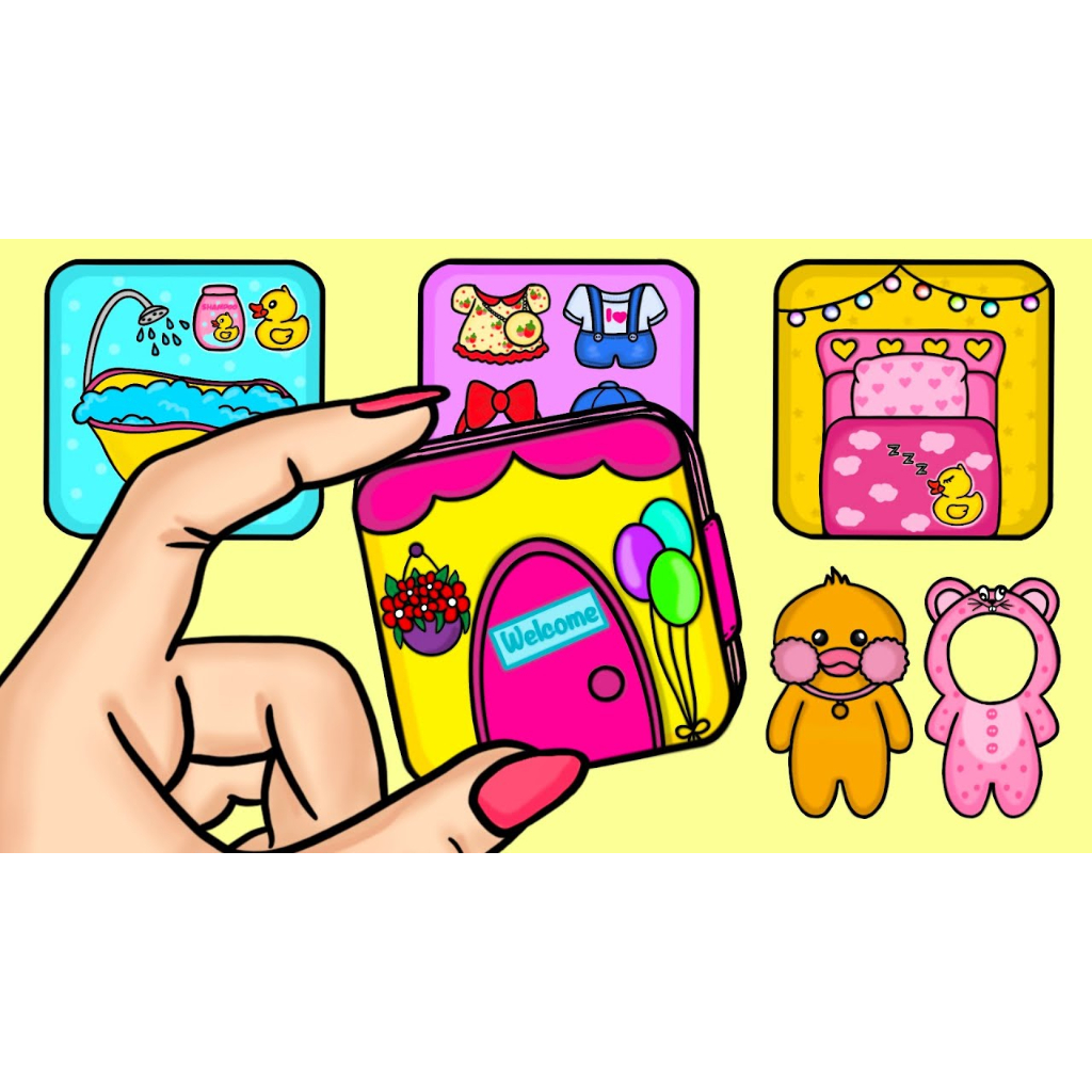PDF] Paper House Lalafanfan Duck Doll Printable Preschool Kids Activity ...