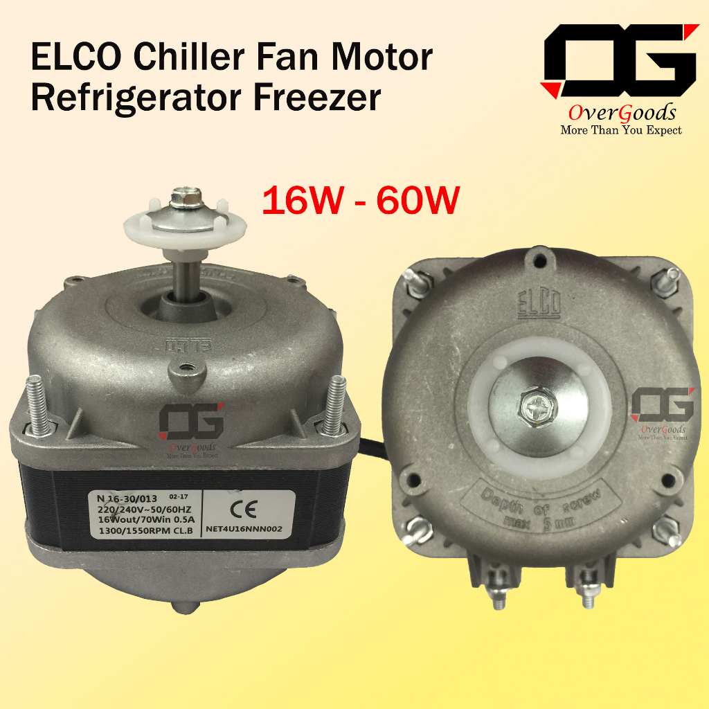 ELCO 16w60w Multi Refrigerator FAN MOTOR CHILLER / FREEZER / FRIDGE