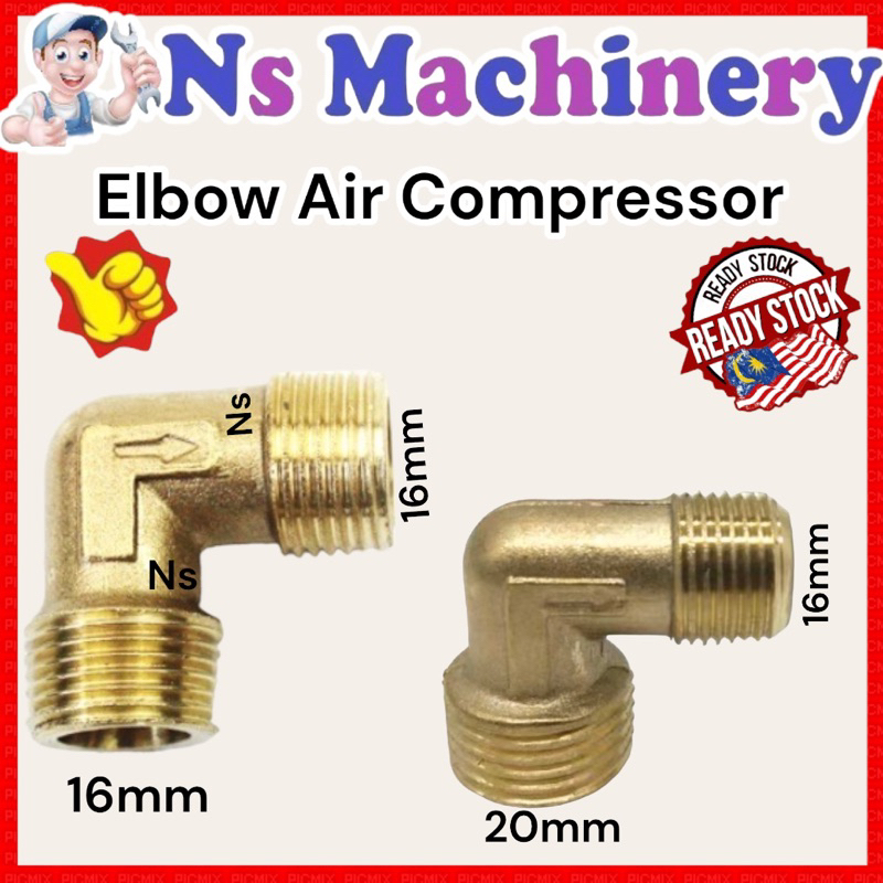 ELBOW 3/8" x 3/8" FINE/THICK/THREAD FOR AIR COMPRESSOR/Elbow Air
