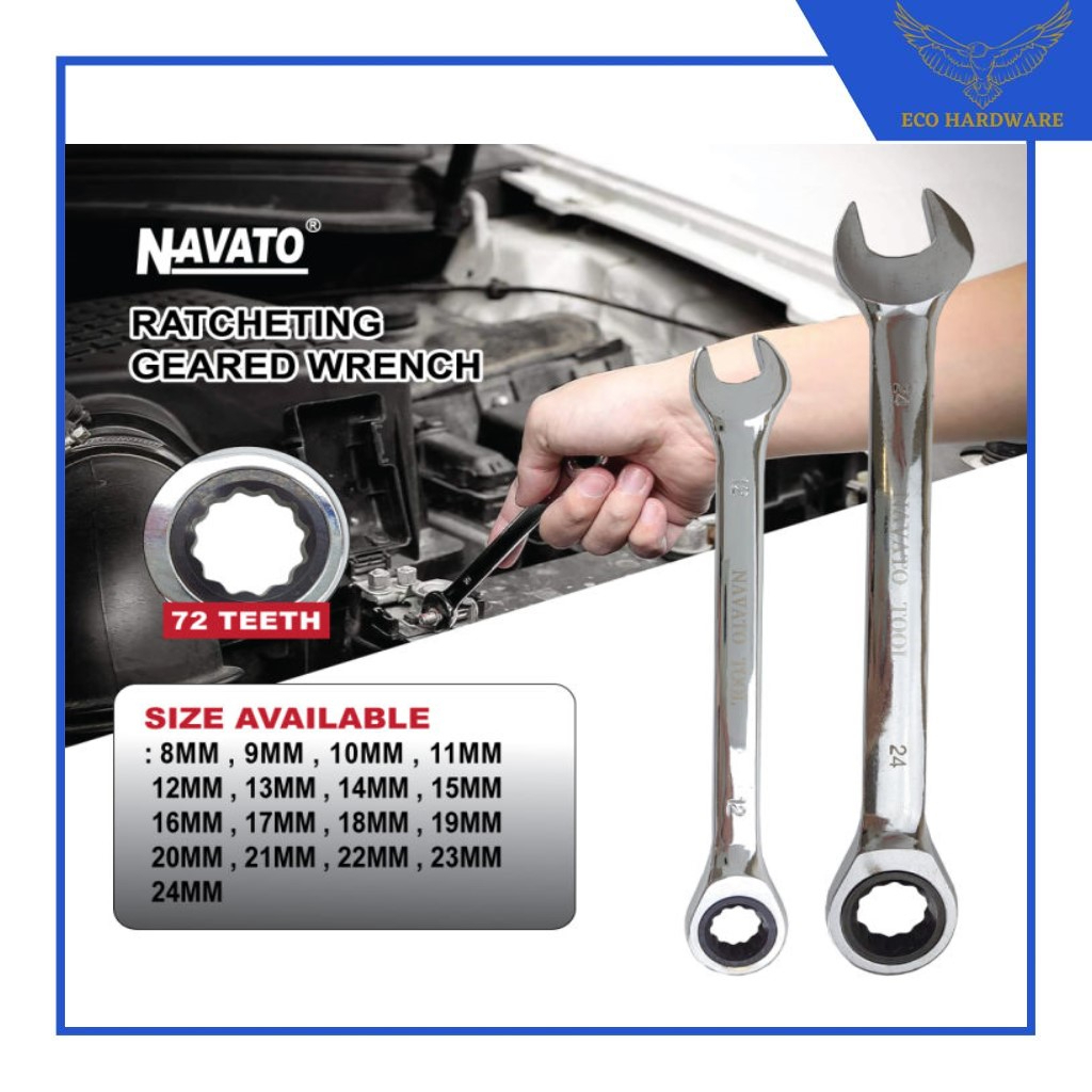 Ratchet Geared Wrench CRV Heavy Duty Combination Wrench Spanner Set 72 ...