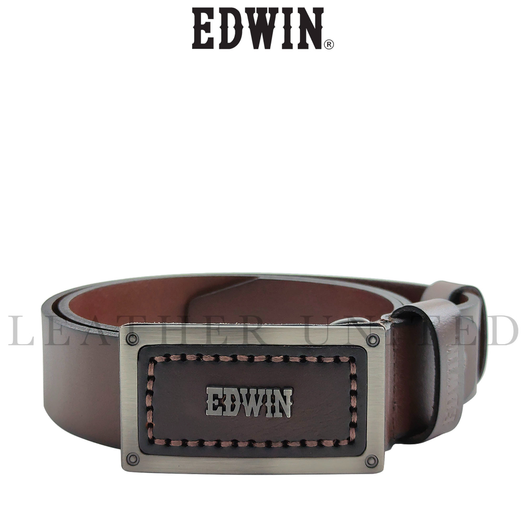 𝗘𝗗𝗪𝗜𝗡 𝗖𝗢𝗟𝗟𝗘𝗖𝗧𝗜𝗢𝗡 Genuine Top Grain Leather 35MM Vintage Logo Pin Buckle ...
