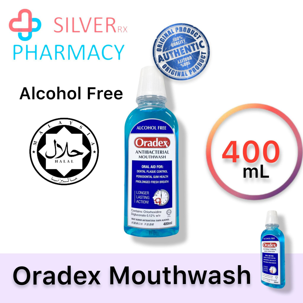 [Exp 07/2026] Oradex Antibacterial Alcohol Free Mouthwash 400mL