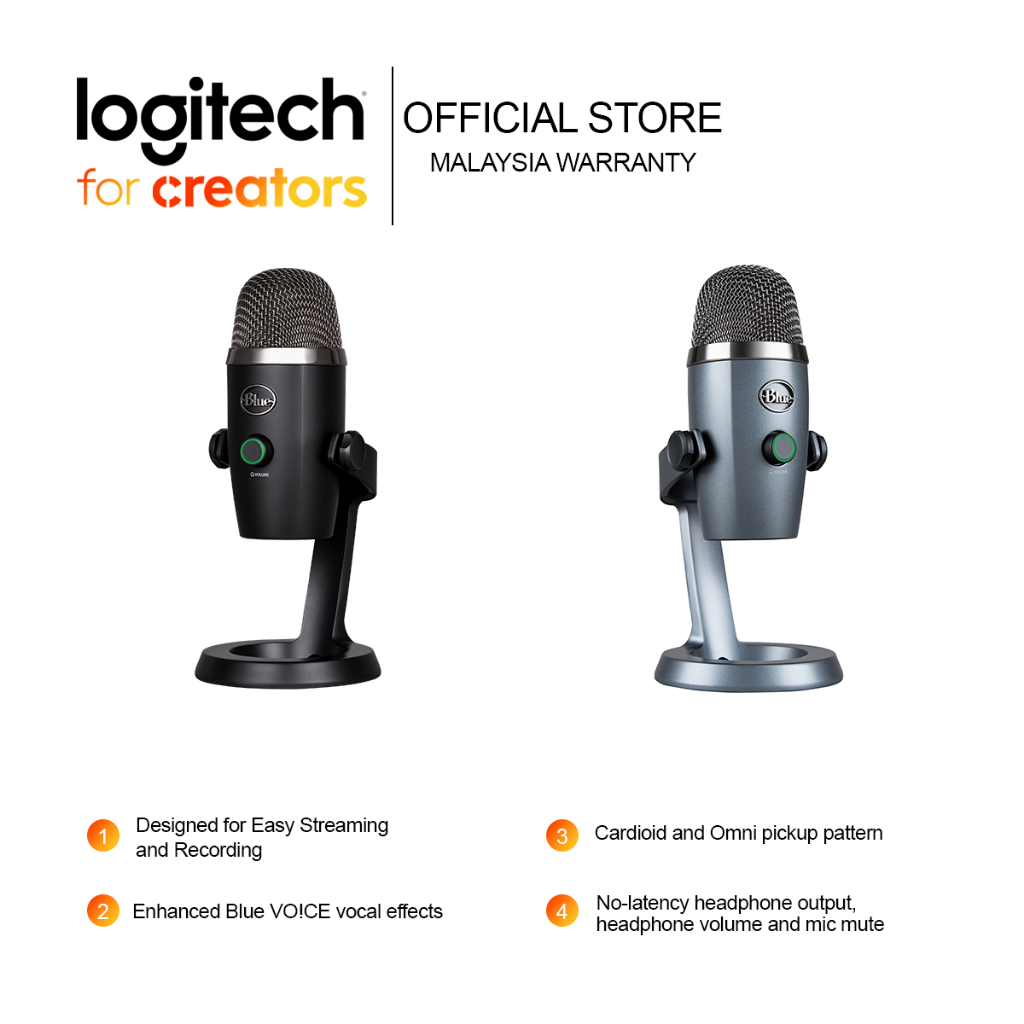 Logitech Blue Yeti Nano Premium Dual Pattern Usb Microphone With Blue Voce Shadow Grey 0349