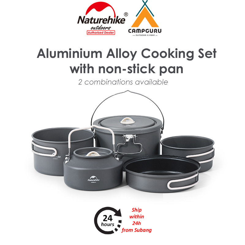 Naturehike Aluminum Alloy Camping Pot Set with Non Stick Pan Outdoor