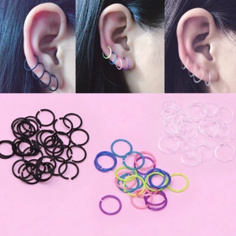 Plastic ear stick ear studs anti allergy earring plastic ear stick ear studs matches Shopee Malaysia