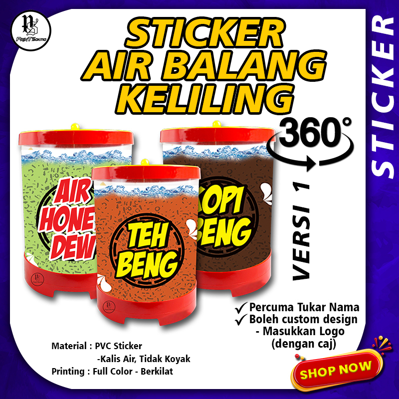 Sticker Balang Air Keliling 💥 Pastikan Air Sentiasa Nampak Penuh