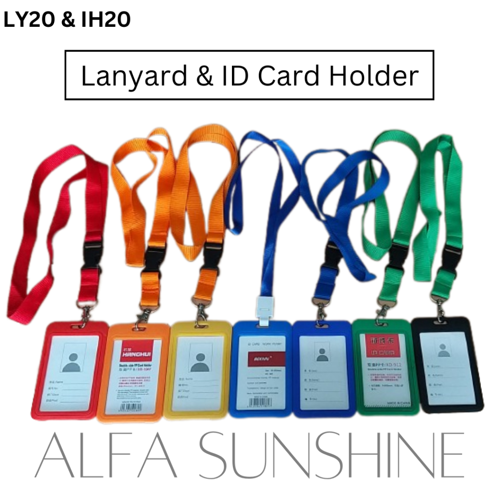 ALFA | Cotton Lanyard with Hook and Buckle & 2-Sided Vertical Hard Case ...