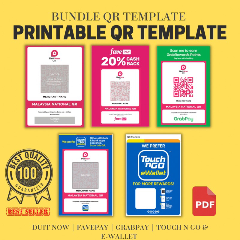 📢PRINTABLE TEMPLATE QR CODE DETAILS | LETAKKAN QR KOD & NAMA KEDAI (PDF ...