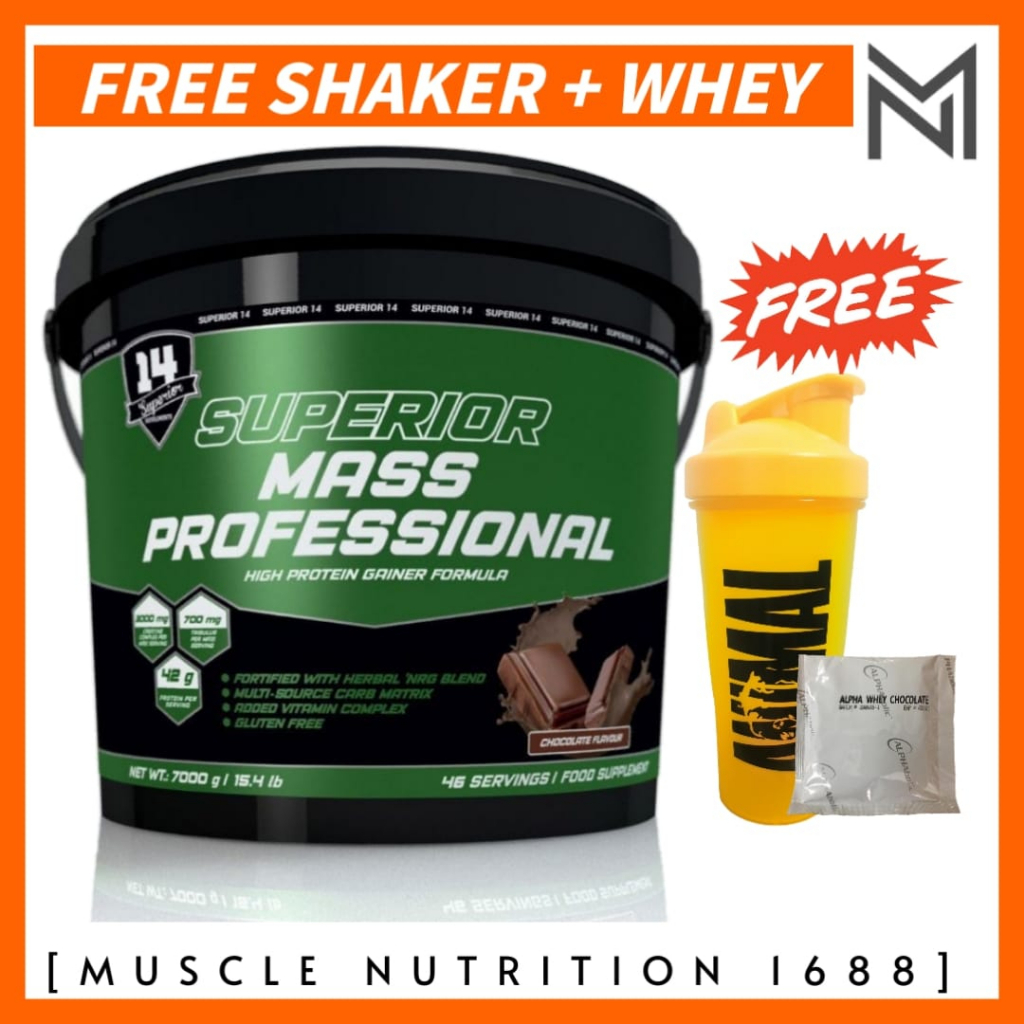 Superior 14 Superior Mass Big Bucket 7KG (Free Shaker+Whey) weight