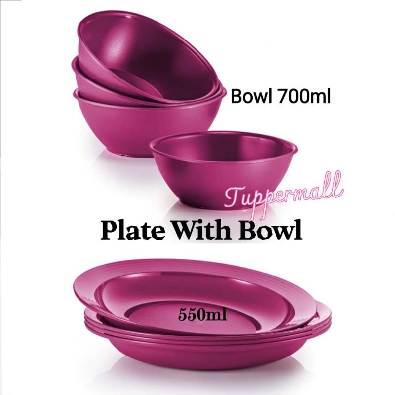 💥Ready Stock💥Microwaveable Tupperware Dining Plates 550ml(4 pcs) Dining ...
