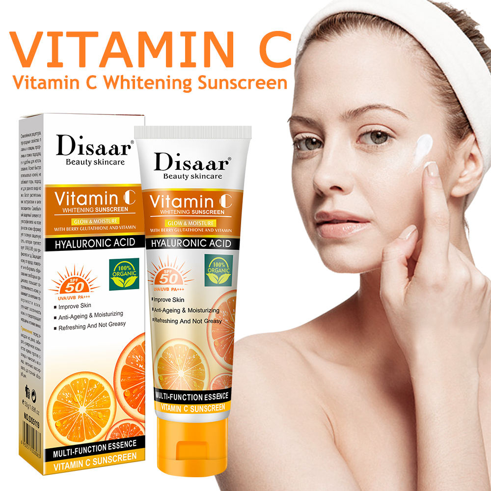 Disaar Summer SPF 50+ Sunscreen Whitening 100% Organic Vitamin C Face ...