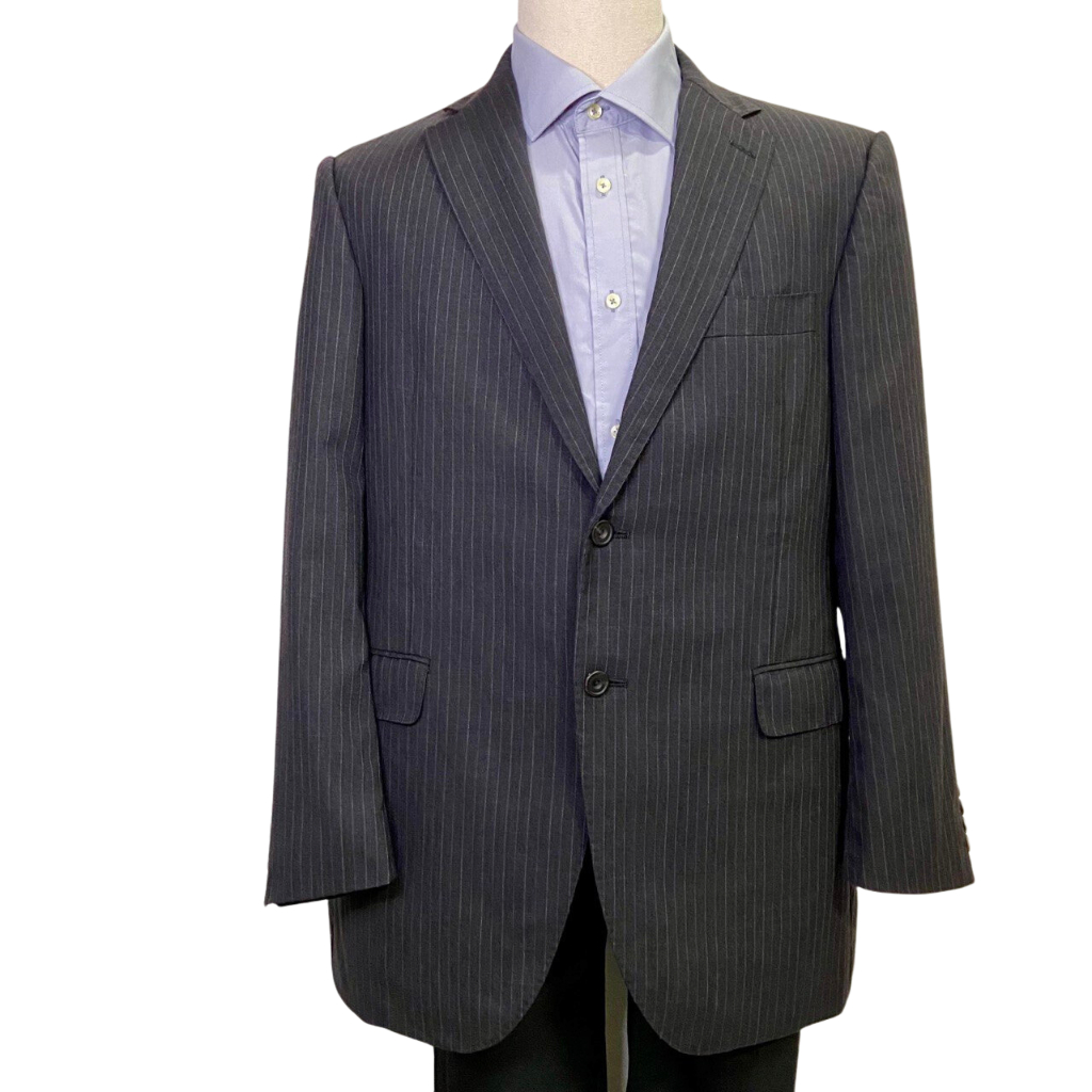 PETER JOHNSTON Men striped dark grey blazer size XL | Shopee Malaysia