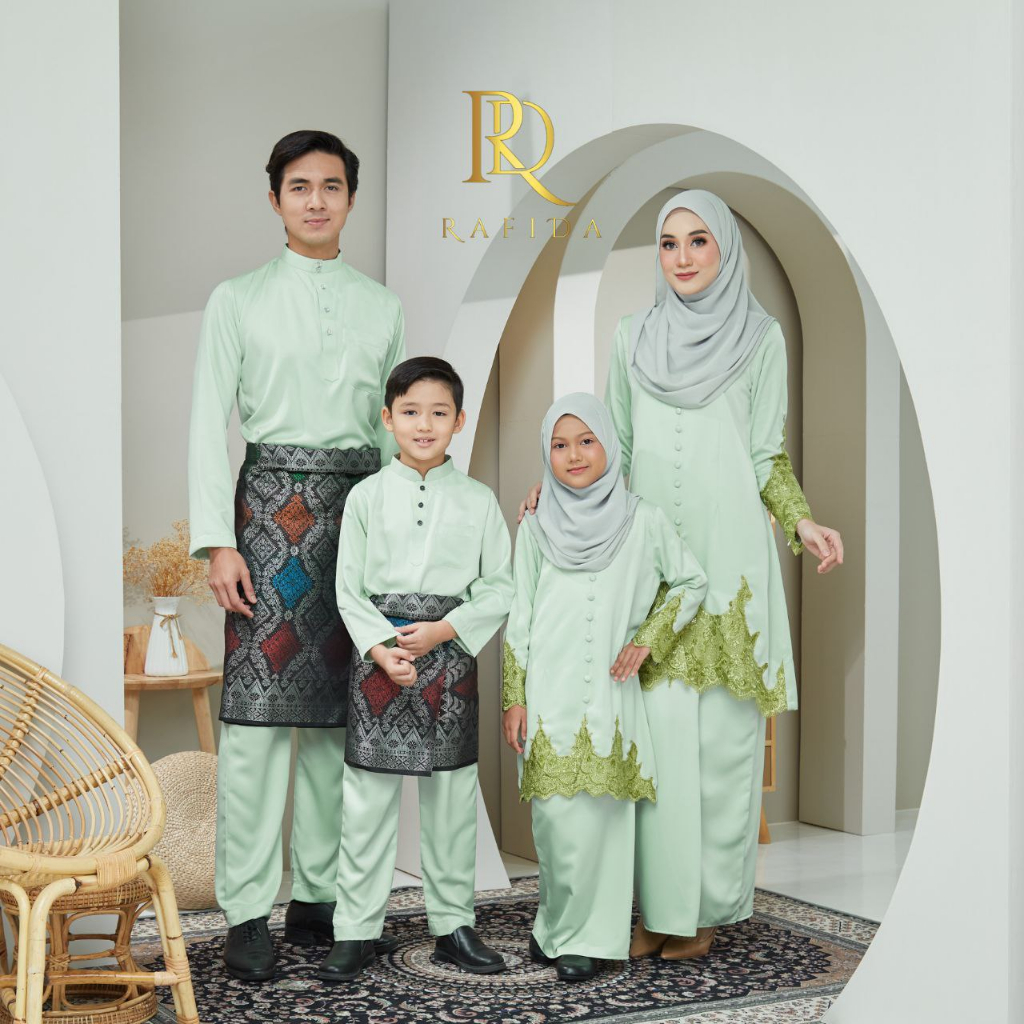 BAJU RAYA SET FAMILY KEBARUNG RAFIDA (MINT GREEN) | Shopee Malaysia